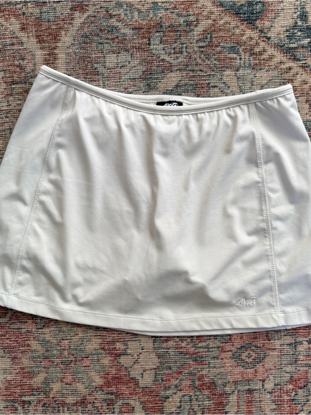 Avia White Athletic Skort with Black Waistband Accent
